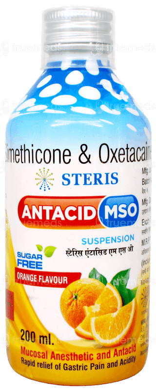 Antacid Mso Orange Flavour Sugar Free Suspension 200Ml